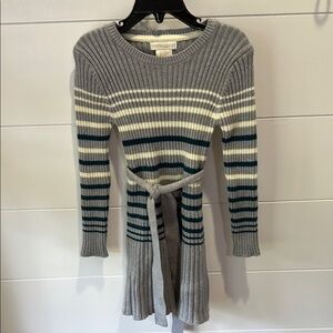 Cynthia Rowley Gray and Cream Crew Neck Dress
